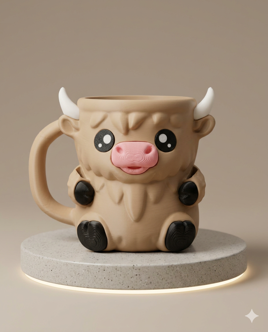 3D Highlander Cow (Ice Cream/Spoon Holder)